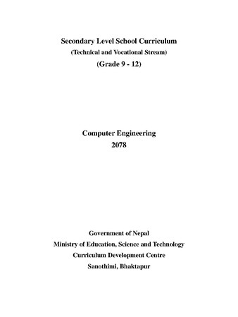 Secondary Level School Curriculum (Grade 9-10) Computer Engineering (Technical and Vocational Stream)