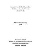 Secondary Level School Curriculum (Grade 9 - 12) Electrical Engineering (Technical and Vocational Stream)