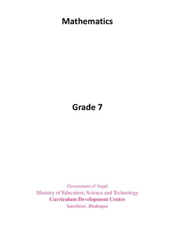 Mathematics Grade 7 (English Translation)